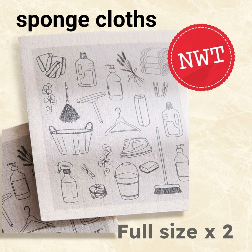 🇨🇦🆕*NWT* SIMONS | 2 | Sponge Cloths with Household Print